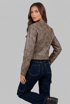 Cropped Leather Jacket Audrey Calvero