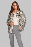 Leopard Print Faux Fur Jacket Audrey Calvero