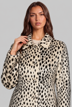 Leopard Print Faux Fur Jacket Audrey Calvero