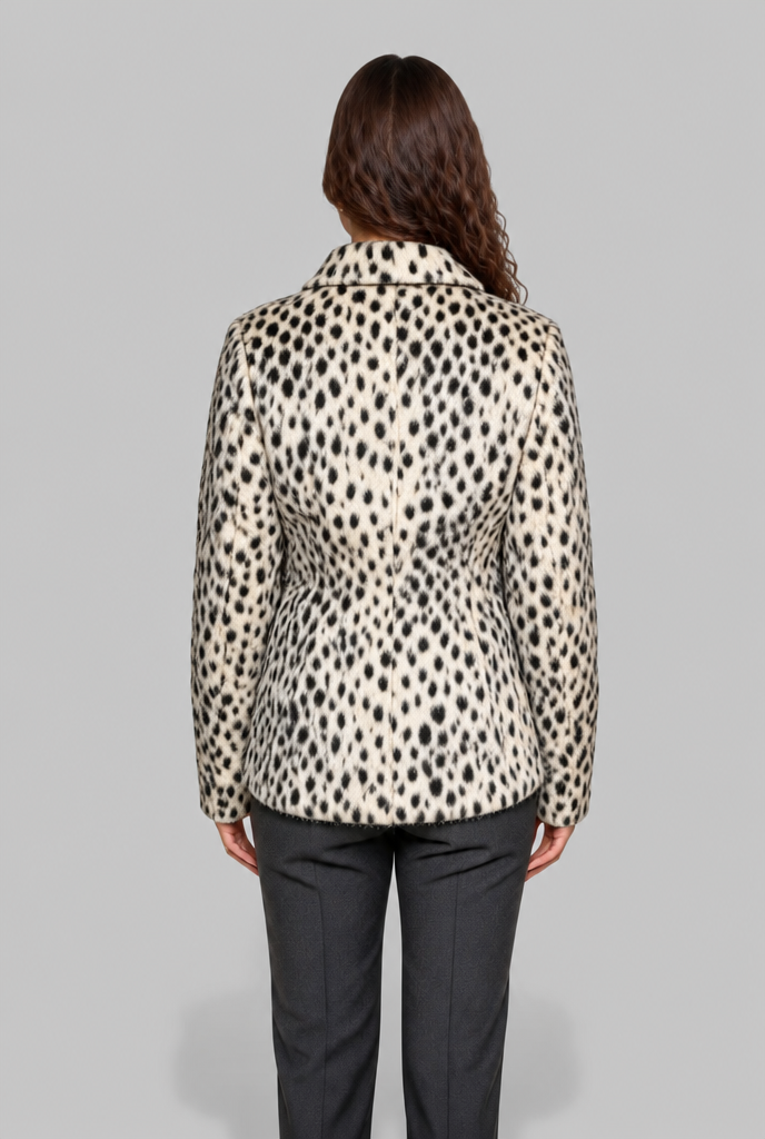 Leopard Print Faux Fur Jacket Audrey Calvero