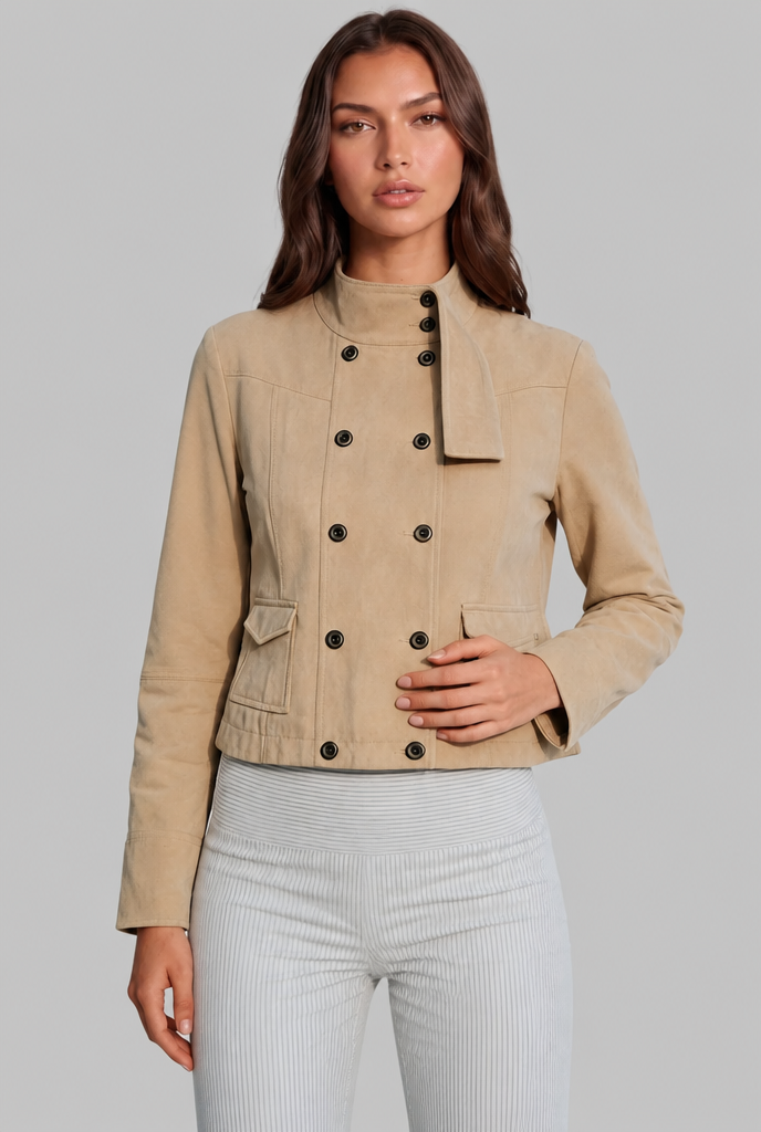 Cropped Suede Jacket Audrey Calvero