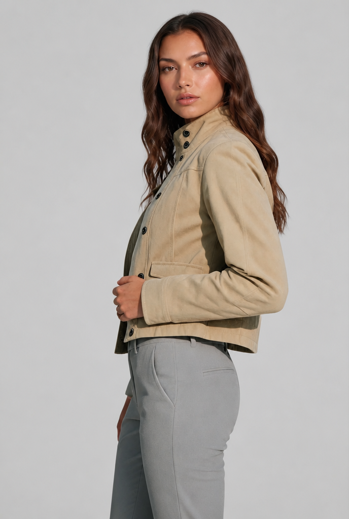 Cropped Suede Jacket Audrey Calvero
