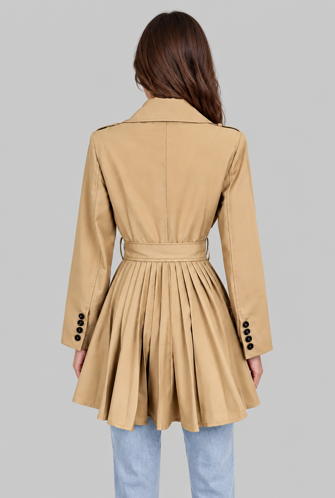 Belted Short Trench Coat Audrey Calvero