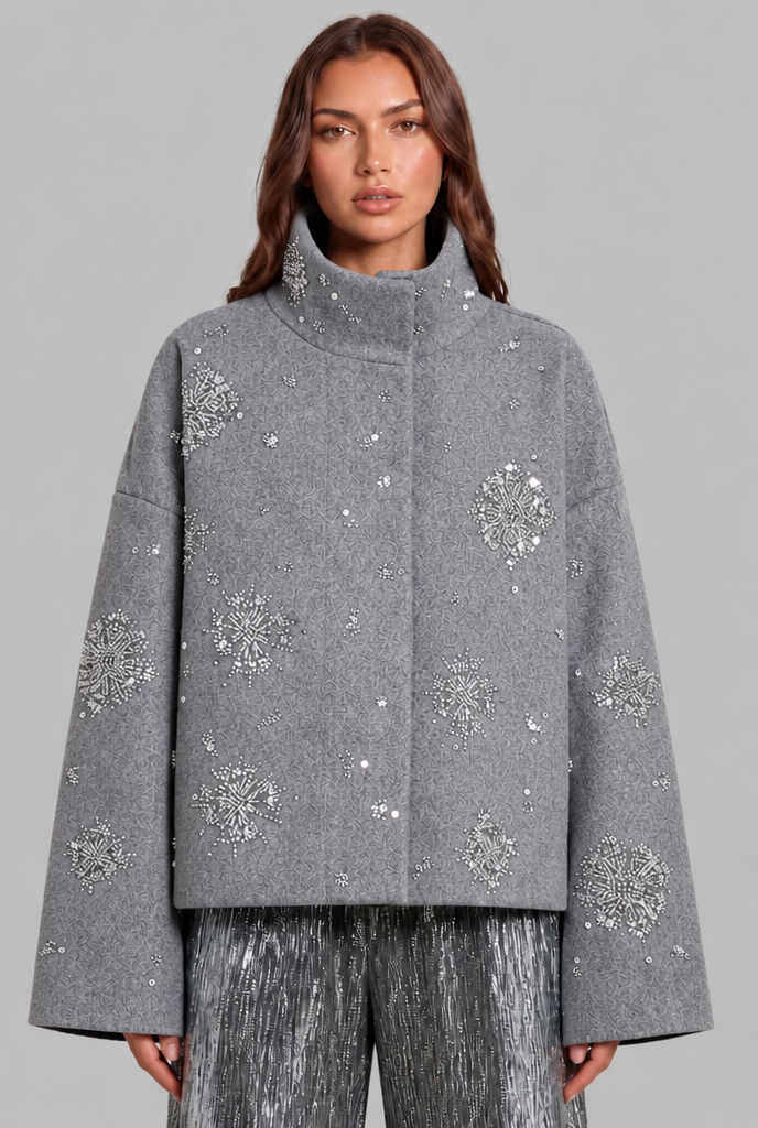 Cropped Jacket with Sequin Detail Audrey Calvero