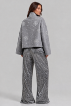 Cropped Jacket with Sequin Detail Audrey Calvero