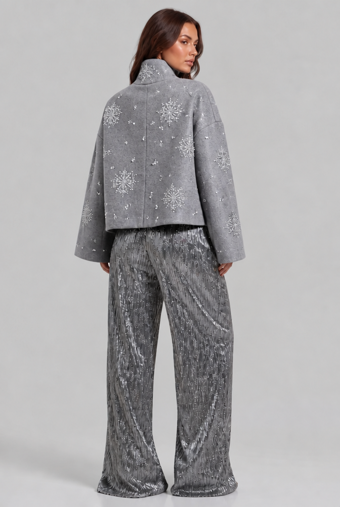 Cropped Jacket with Sequin Detail Audrey Calvero