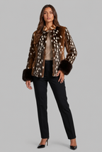 Faux Fur Jacket with Contrast Cuffs Audrey Calvero