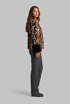 Faux Fur Jacket with Contrast Cuffs Audrey Calvero