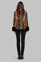 Faux Fur Jacket with Contrast Cuffs Audrey Calvero