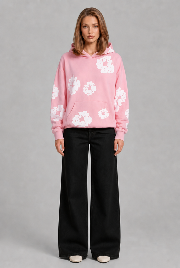 Oversized Floral Print Pullover Hoodie Audrey Calvero