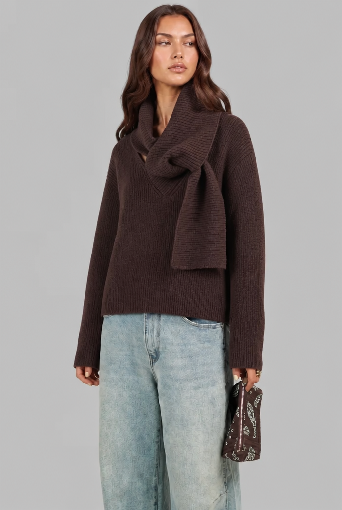 Scarf Detail Jumper Audrey Calvero