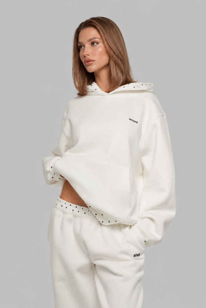 Polka Dot Detail Hoodie Audrey Calvero
