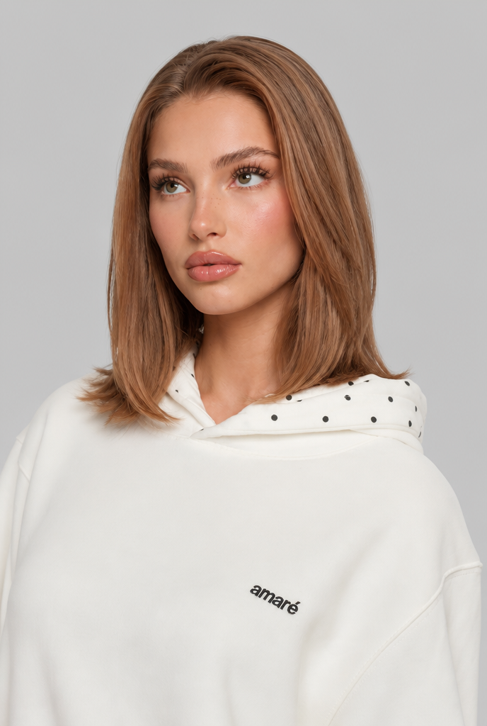 Polka Dot Detail Hoodie Audrey Calvero