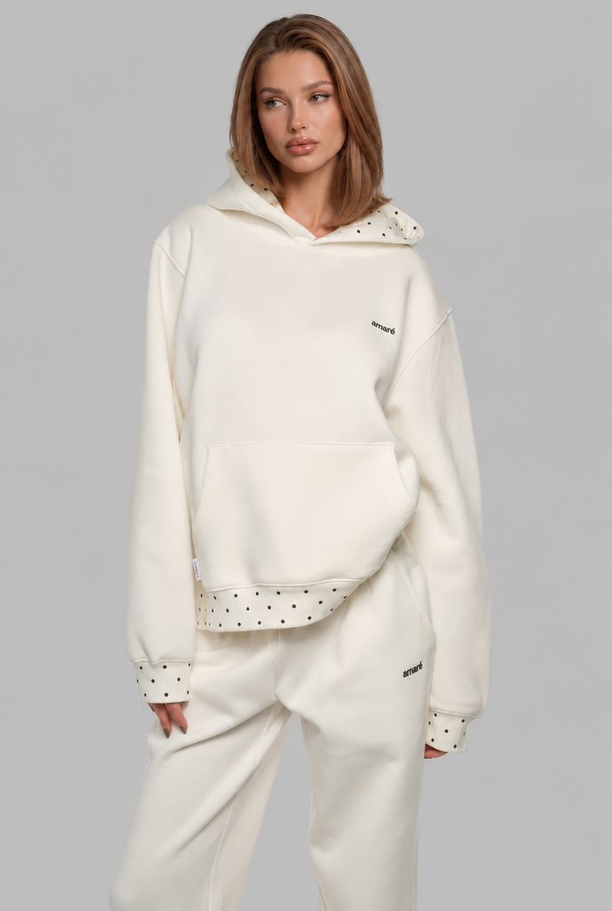 Polka Dot Detail Hoodie Audrey Calvero