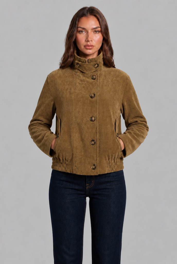 Anna Suede Bomber Jacket Audrey Calvero