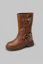Buckle Strap Ankle Boots Audrey Calvero