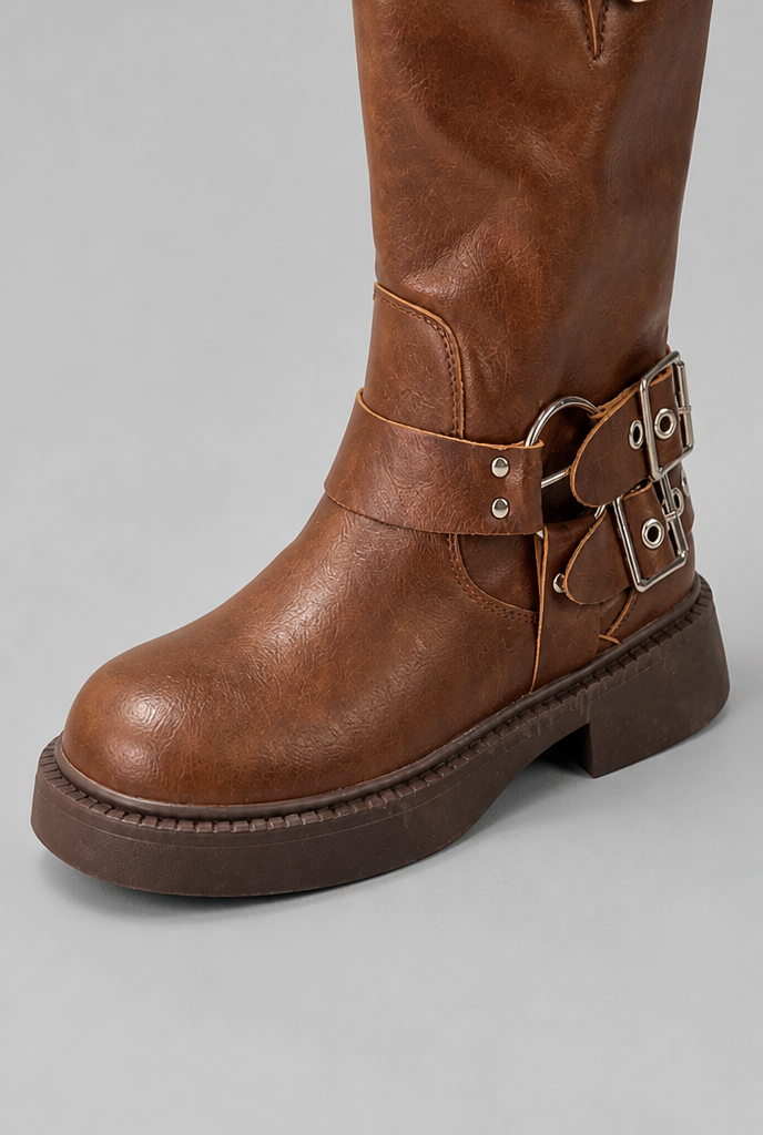 Buckle Strap Ankle Boots Audrey Calvero