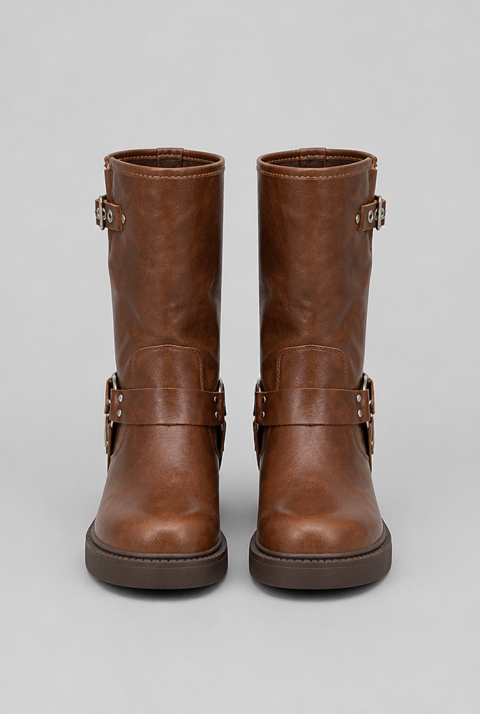 Buckle Strap Ankle Boots Audrey Calvero