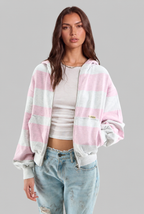 Striped Zip Up Hoodie Audrey Calvero
