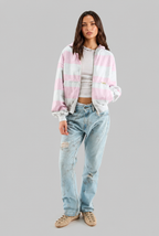 Striped Zip Up Hoodie Audrey Calvero