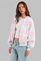 Striped Zip Up Hoodie Audrey Calvero
