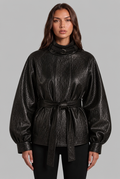 Annabelle Leather Jacket with Belt Audrey Calvero