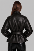 Annabelle Leather Jacket with Belt Audrey Calvero