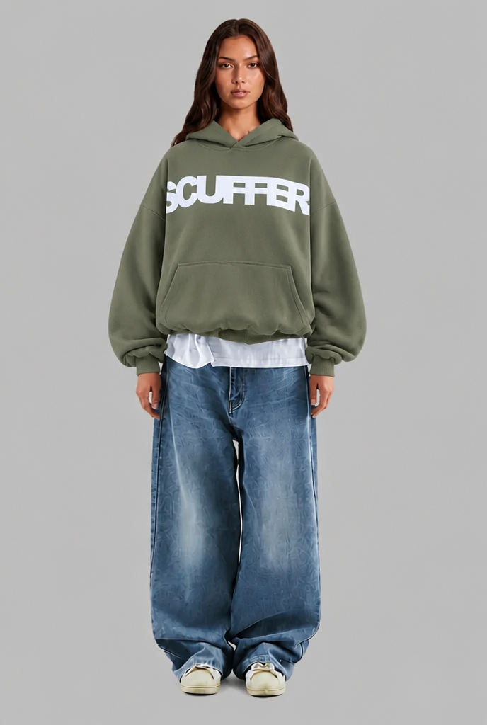 Oversized Washed Logo Hoodie Audrey Calvero