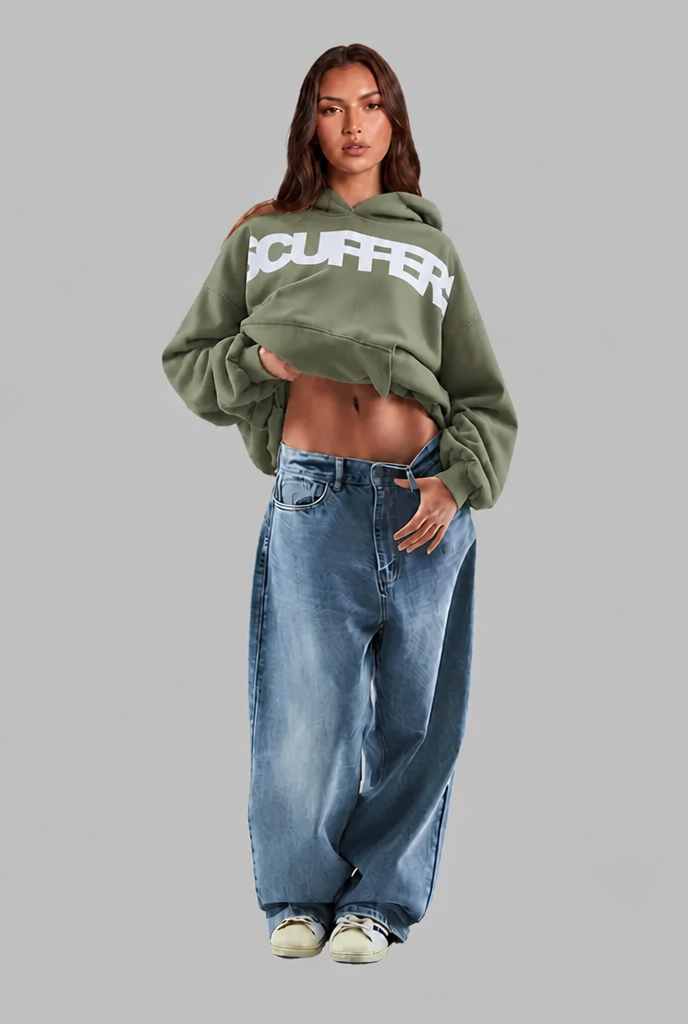 Oversized Washed Logo Hoodie Audrey Calvero