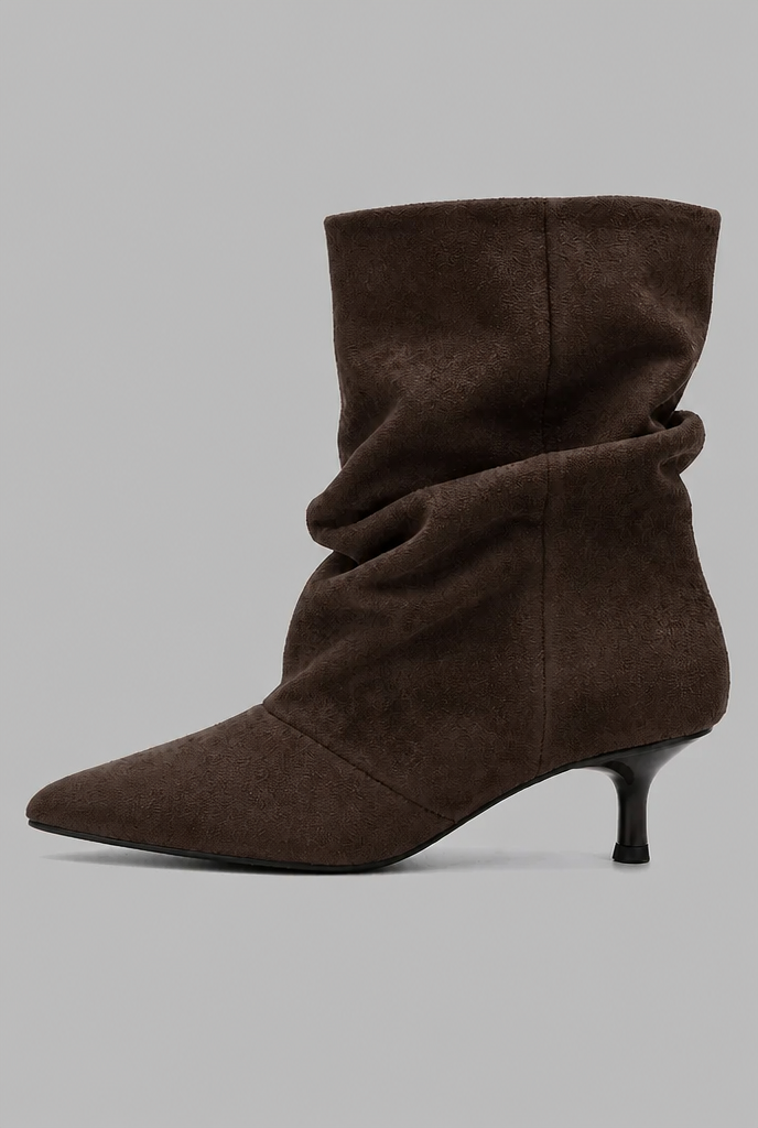 Slouch Kitten Heel Ankle Boots Audrey Calvero