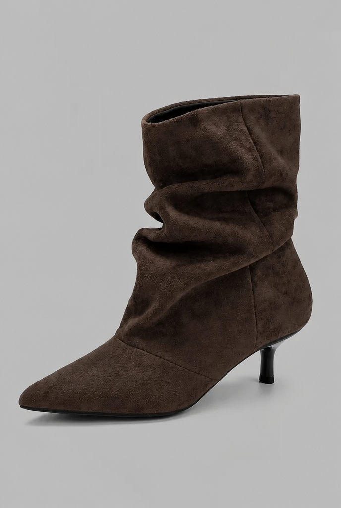 Slouch Kitten Heel Ankle Boots Audrey Calvero