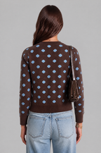 Polka Dot Knit Cardigan Audrey Calvero