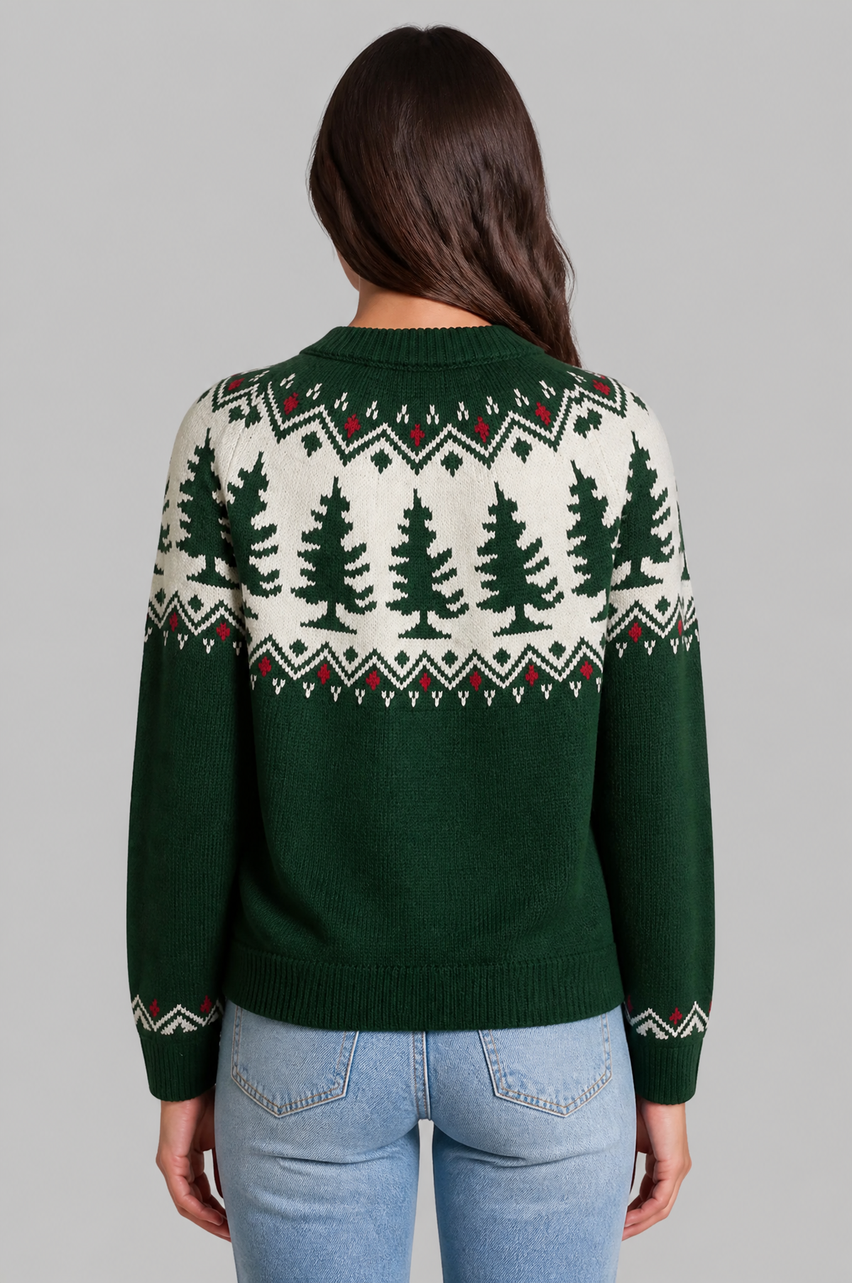 Pine Tree Fair Isle Christmas Jumper Audrey Calvero