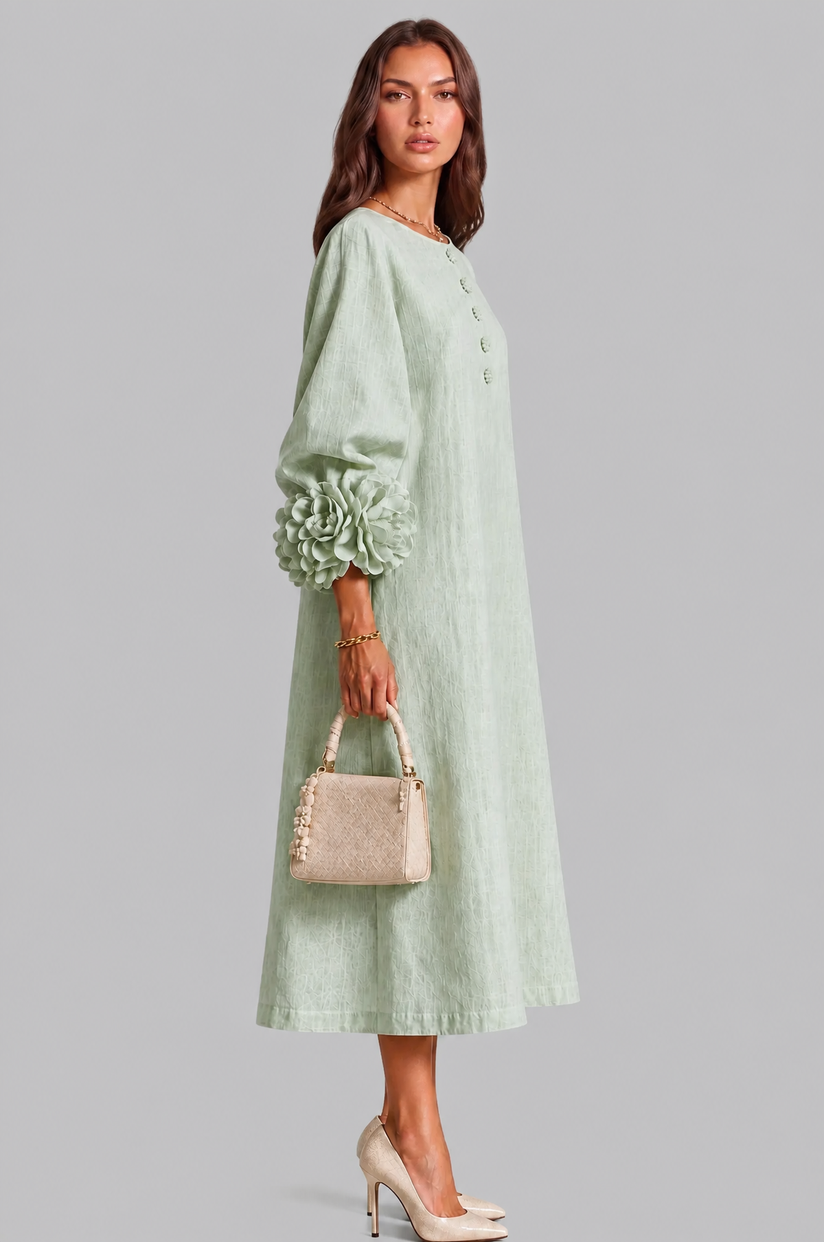 Rose Cuff Midi Dress Audrey Calvero