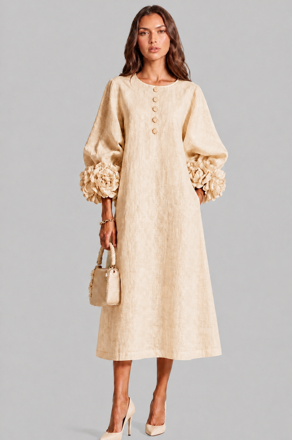 Rose Cuff Midi Dress Audrey Calvero