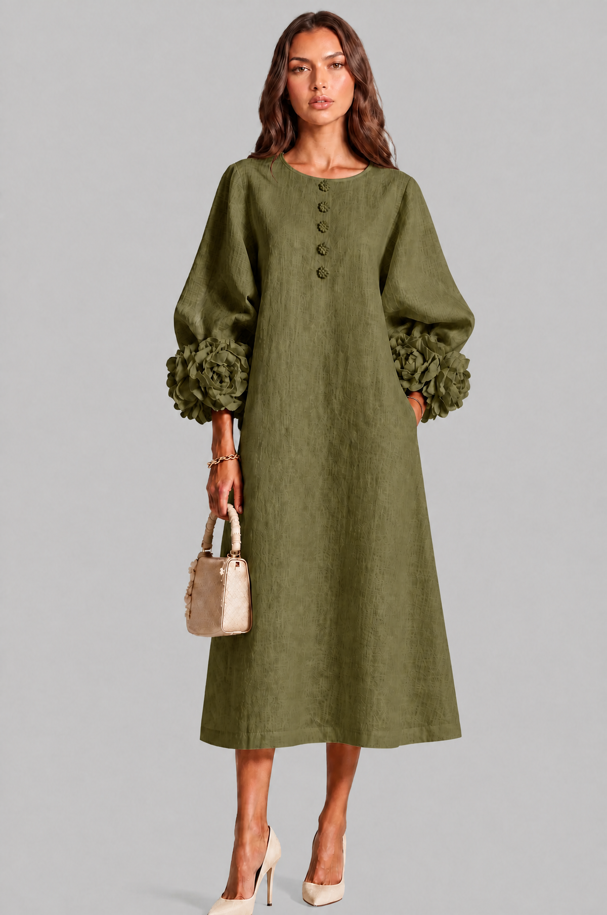 Rose Cuff Midi Dress Audrey Calvero