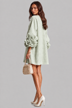 Rose Cuff Long Sleeve Mini Dress Audrey Calvero