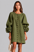 Rose Cuff Long Sleeve Mini Dress Audrey Calvero