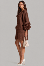 Rose Cuff Long Sleeve Mini Dress Audrey Calvero