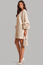 Rose Cuff Long Sleeve Mini Dress Audrey Calvero