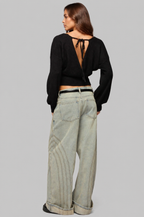 Cropped Wrap Knit Jumper Audrey Calvero