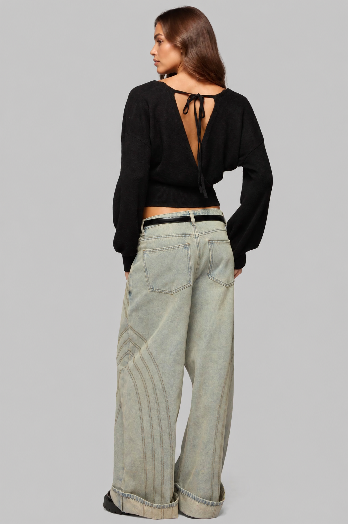 Cropped Wrap Knit Jumper Audrey Calvero
