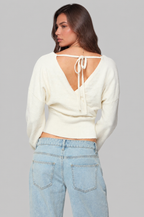 Cropped Wrap Knit Jumper Audrey Calvero
