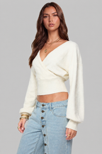 Cropped Wrap Knit Jumper Audrey Calvero