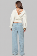 Cropped Wrap Knit Jumper Audrey Calvero