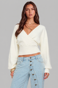 Cropped Wrap Knit Jumper Audrey Calvero