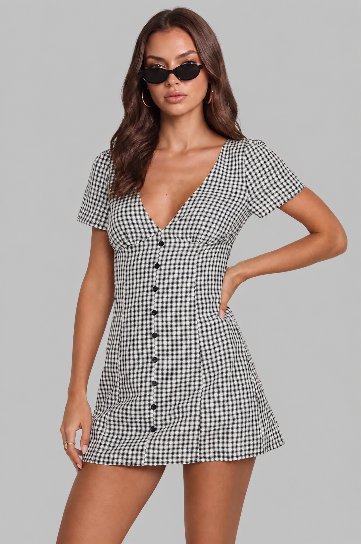 Gingham Mini Dress Audrey Calvero