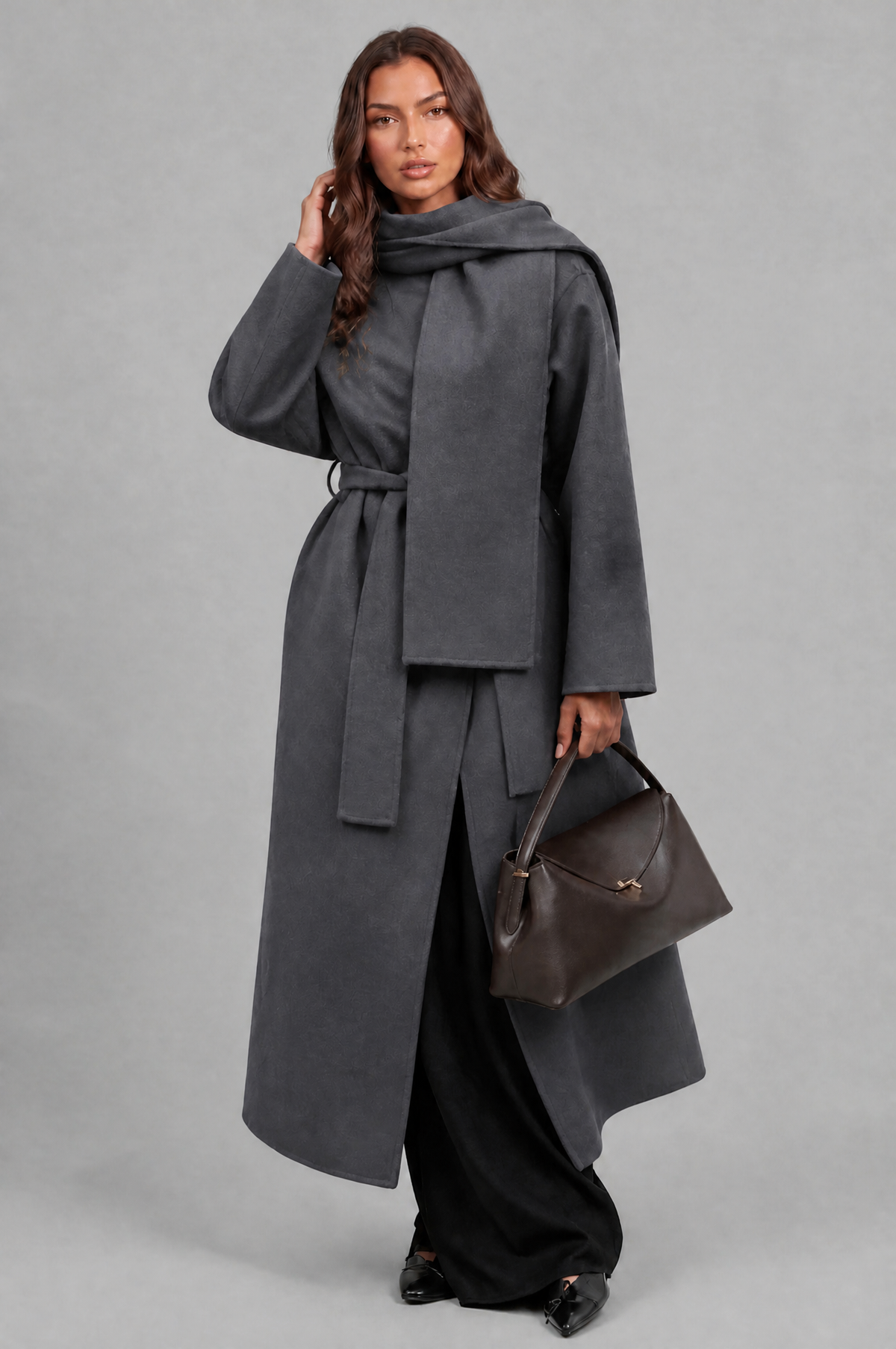 Abella Scarf Trench Coat Audrey Calvero