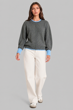 Contrast Trim Knit Jumper Audrey Calvero