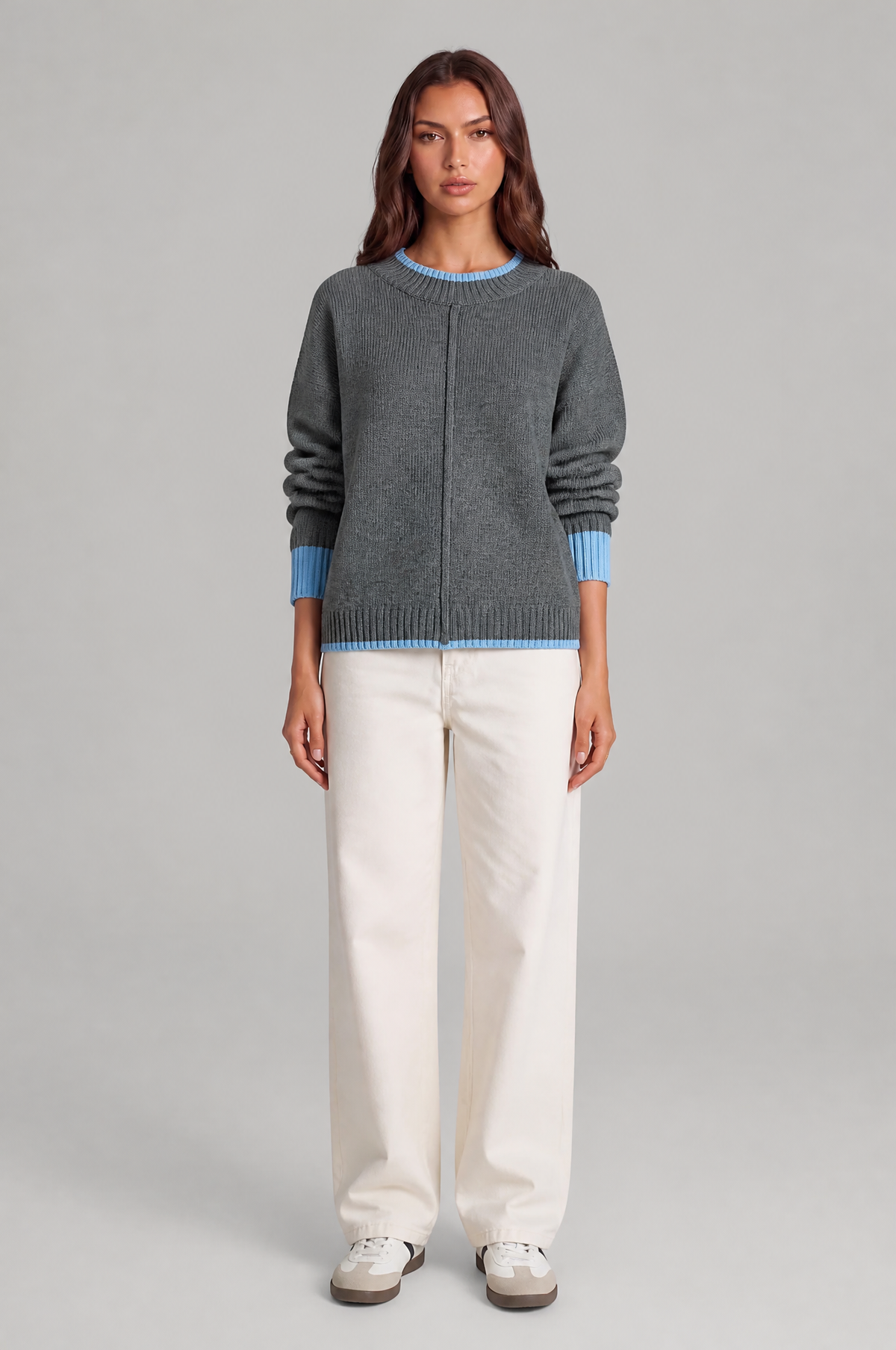 Contrast Trim Knit Jumper Audrey Calvero